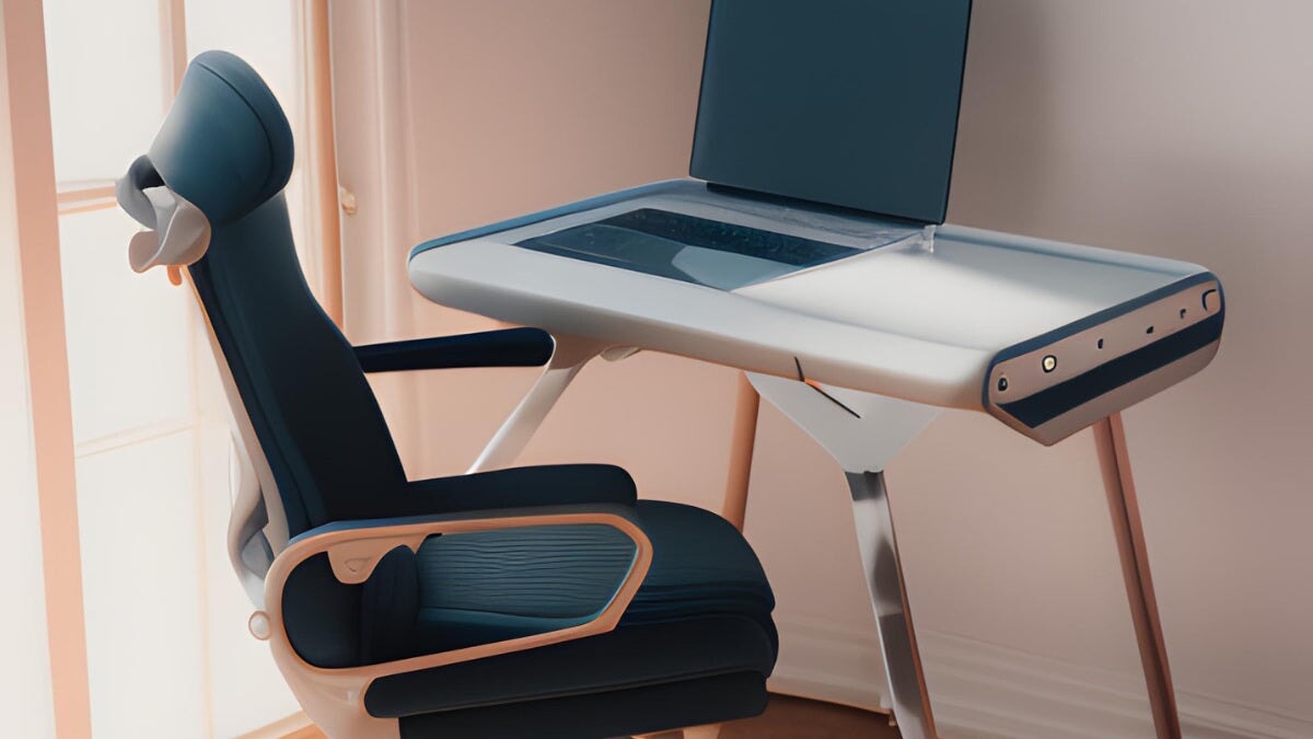 un bureau et une chaise de travail